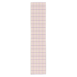 Cream Purple Plaid Classic Pattern Table Runner