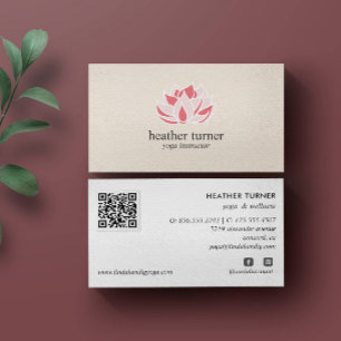 Cream QR CODE hälsa spa massage yoga Visitkort