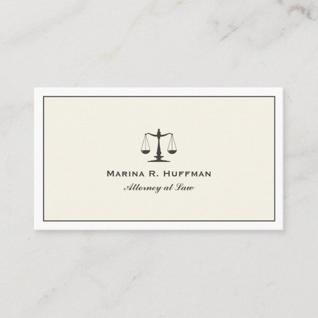 Cream Ram Attorney Justice  Professionell Visitkort (Framsida)