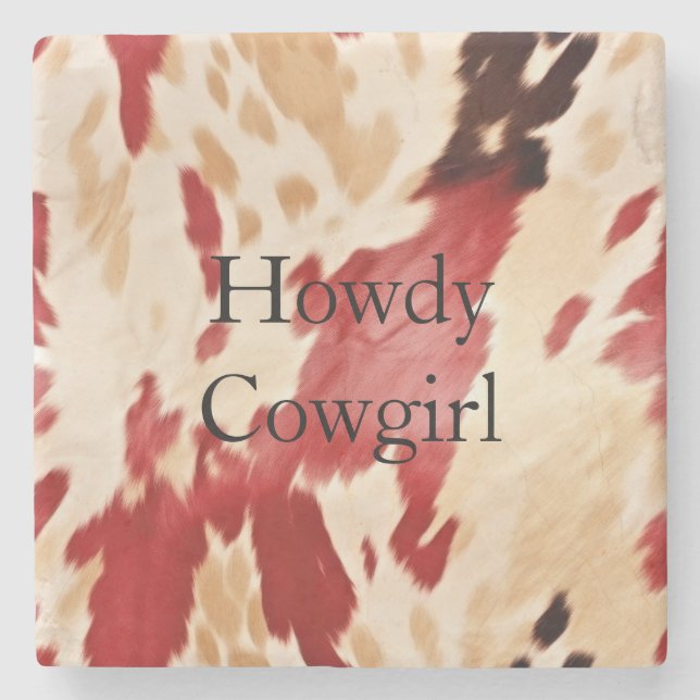 Cream Red Black Cowhide jul Stenunderlägg (Framsidan)