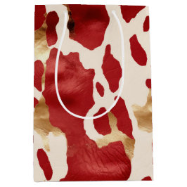 Cream Red Guld Western Cowhide