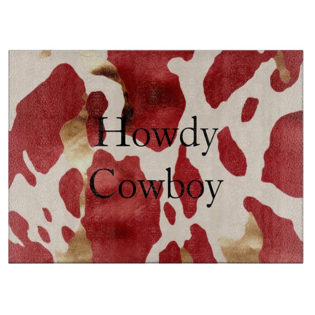 Cream Red Guld Western Cowhide Howdy (Framsidan)