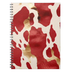 Cream Red Guld Western Cowhide Howdy Anteckningsbok