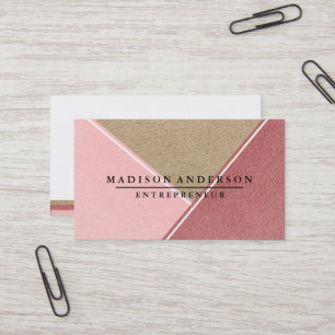 Cream Red & Rosa Modern Finance Consultant Visitkort