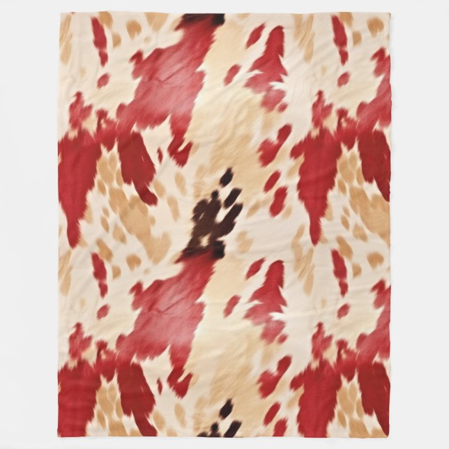 Cream Red Western Cowhide Fleecefilt (Framsidan)