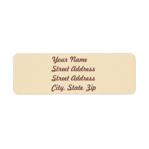 Cream Returadress Sticker Etikett
