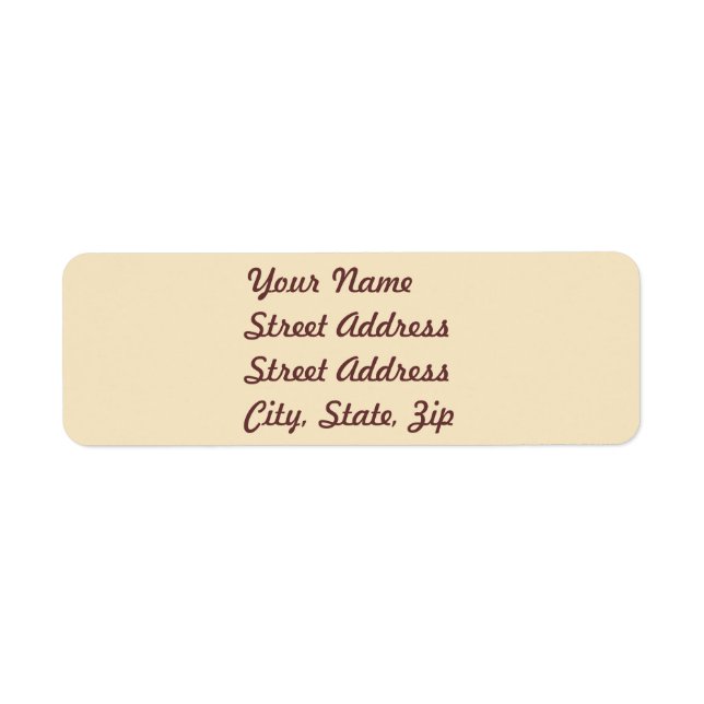 Cream Returadress Sticker Returadress Etikett (Framsidan)