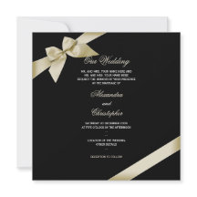 Cream Ribbon Bröllop Meddelande 2