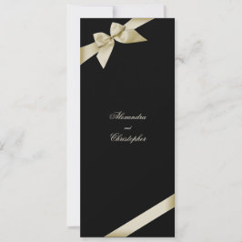 Cream Ribbon Bröllop-meddelande Inbjudningar