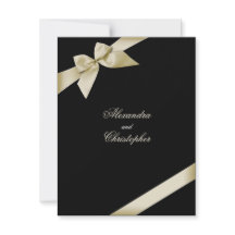 Cream Ribbon Bröllop-meddelande