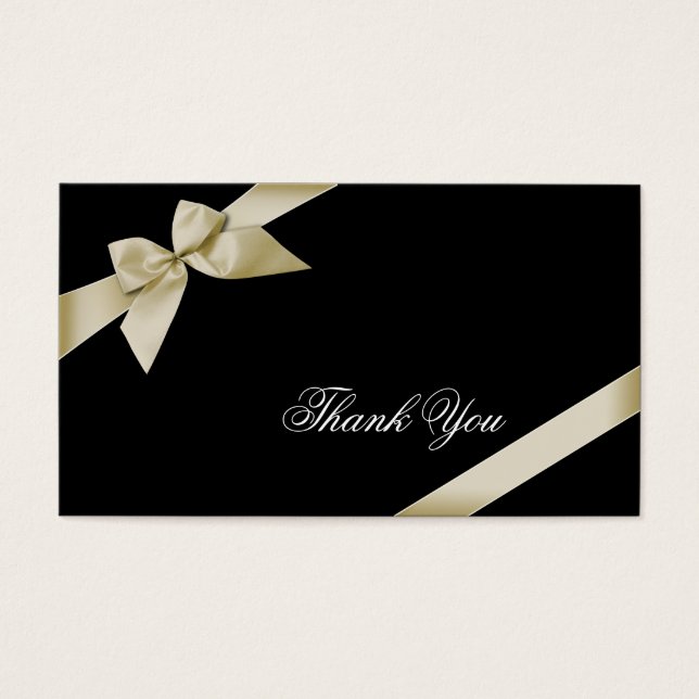 Cream Ribbon Tack Minicard Visitkort (Framsidan)