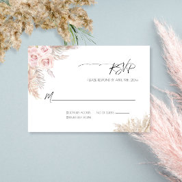 Cream Ro botaniska pampas Grass Boho Bröllop OSA Kort
