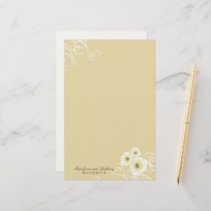 Cream Ro och Swirls Elegant Romantic Bröllop Brevpapper