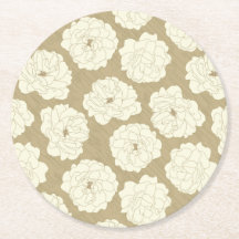 Cream Ro på Golden Beige - sömlöst mönster.