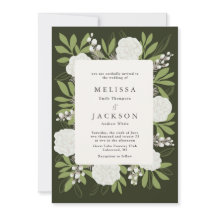 Cream Ro på inbjudan till Grönt bröllop