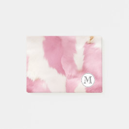 Cream Rosa Cowgirl Cowhide Monogram Post-it Block