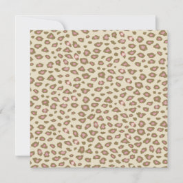 Cream Rosa Leopard Skriv ut födelsedag Inbjudningar