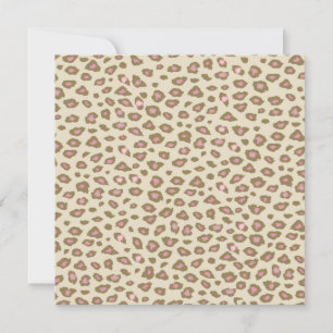 Cream Rosa Leopard Skriv ut födelsedag Inbjudningar