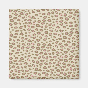 Cream Rosa Leopard Skriv ut Magnet