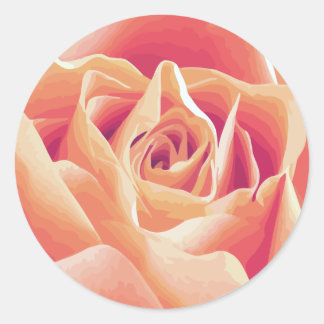 Cream Rosa ros Sticker Runt Klistermärke