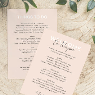 Cream Rosa Ställe to Eat and Sak to Do Card Inbjudningar