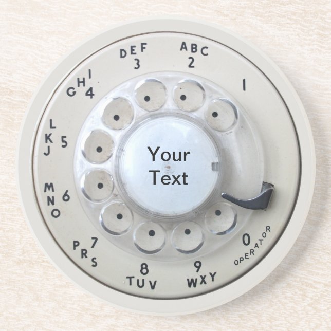 Cream-roterande telefonnummer underlägg (Framsidan)