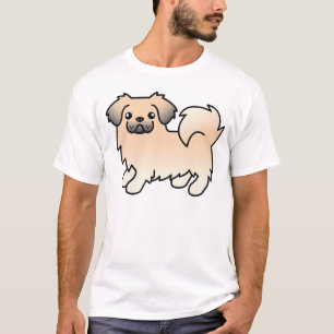 Cream Sable Tibetansk Spaniel Söt Tecknad Hund T Shirt