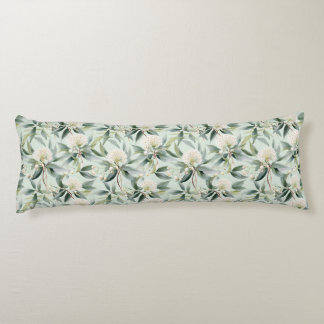 Cream Sage Blommigt Eucalyptus Print Cushion Kroppskudde