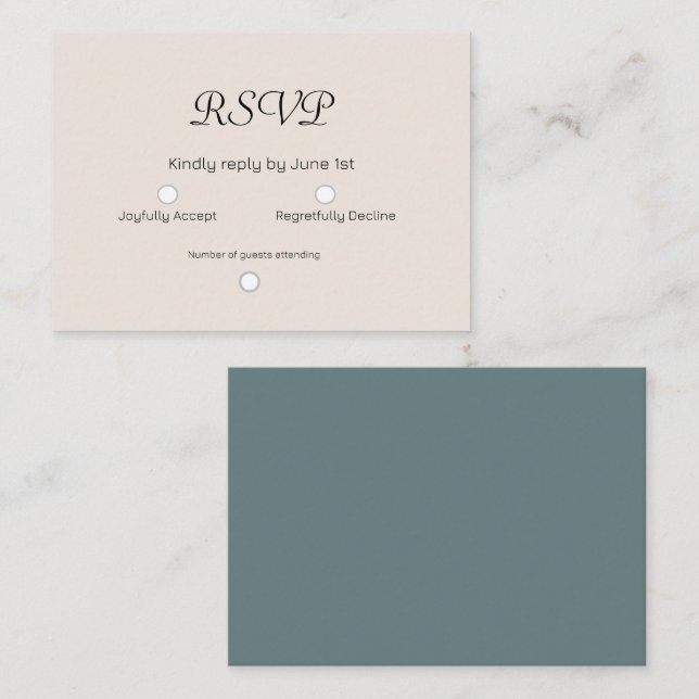 Cream Sage Bröllop OSA Card Anteckningskort (Fram/baksida)