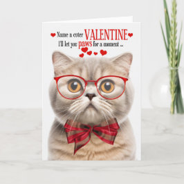 Cream Scottish Fold Cat Humor Alla hjärtans dag Helgkort