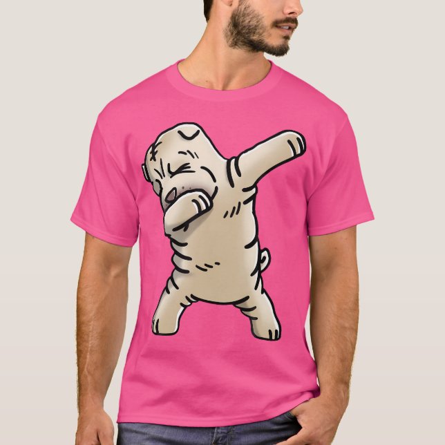Cream Shar Pei Dabbar Rolig Hund Dab Dans T Shirt (Framsida)