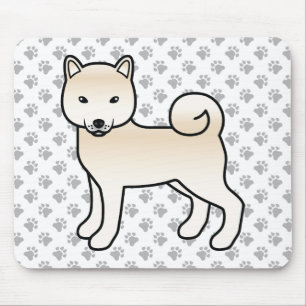 Cream Shiba Inu Tecknad hund & Tass Musmatta