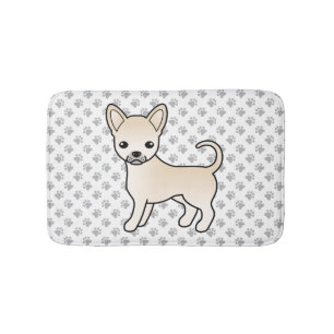 Cream Smooth Coat Chihuahua Cartoon Hund & Tassar Badrumsmatta