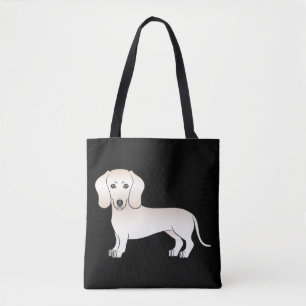 Cream Smooth Coat Dachshund Tecknad Hund - Svart Tygkasse