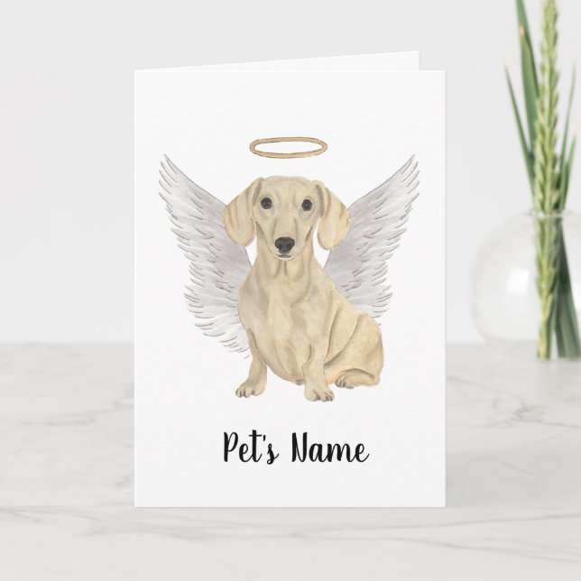 Cream Smooth Dachshund Sympathy Memorial Kort (Framsida)