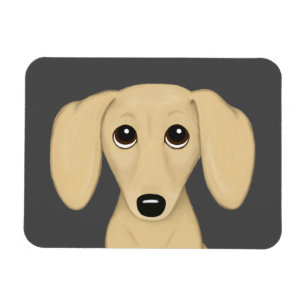 Cream Smooth Jackat Dachshund Tecknad hund Magnet