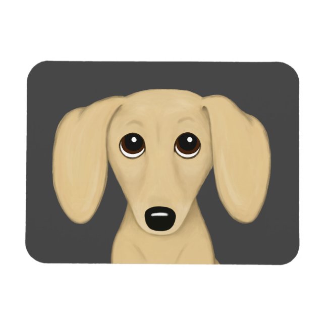 Cream Smooth Jackat Dachshund Tecknad hund Magnet (Horisontell)