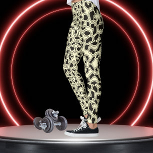 Cream Snö Leopard Safari Print Leggings