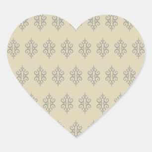 Cream Snöre Heart Stickers Hjärtformat Klistermärke