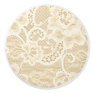 Cream Snöre Lacy Blommigt Lingerie Drawer Dresser Knopp