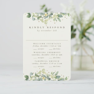 Cream Snowberry+Eucalyptus Bröllop Multi-Event OSA Kort