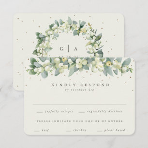 Cream Snowberry+Eucalyptus Garland Winter Wedding OSA Kort