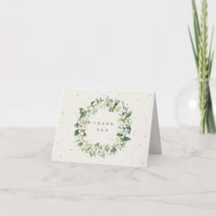 Cream Snowberry+Eucalyptus Wandeandan Bröllop Tack Kort