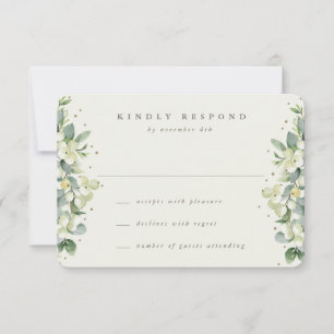 Cream Snowberry+Eucalyptus Winter Wedding OSA Kort