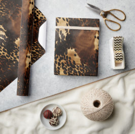 Cream Spoted Brown Black Cowhide Presentpapper