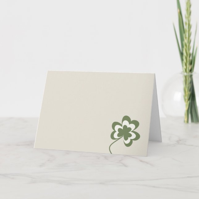 Cream St. Patrick's Day Shamrock Card Kort (Framsida)