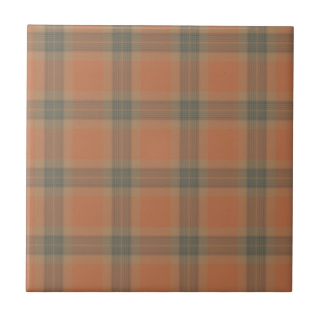Cream Tartan Ceramic Tile Kakelplatta (Framsidan)