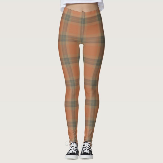 Cream Tartan Leggings (Framsida)