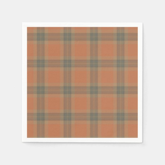 Cream Tartan Papper Napkins Pappersservett (Framsidan)