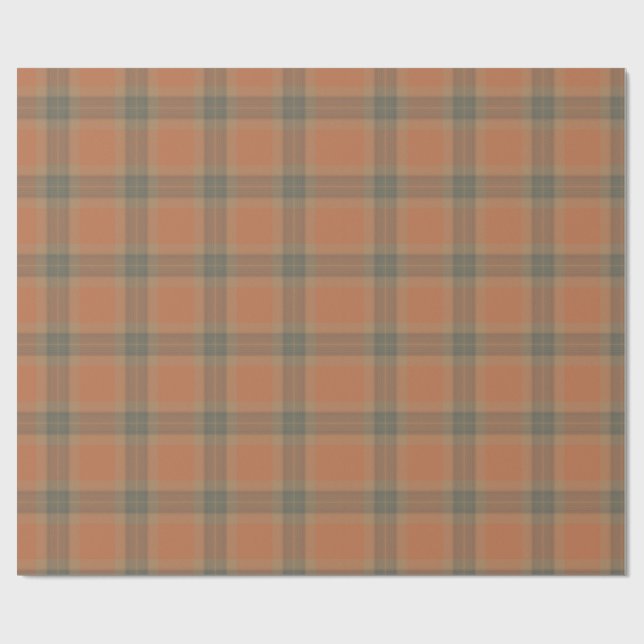 Cream Tartan Wrapping Papper Presentpapper (Platt)